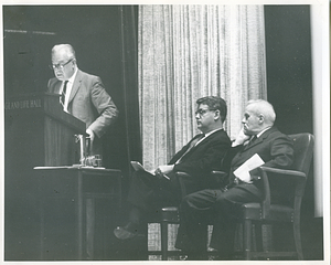 Norman A. Welch, MD, Glenn R. Laymaster, MD, and Maxwell Finland, MD, Boston City Hospital Centennial Celebration, New England Life Hall