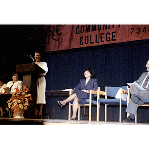 Speaker at Roxbury Community College's commencement ceremony