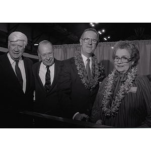 Thomas P. O'Neill, President Ryder, and Mr. and Mrs. Matthews at the dedication of Matthews Arena