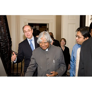 Dr. A. P. J. Abdul Kalam walking down a hallway