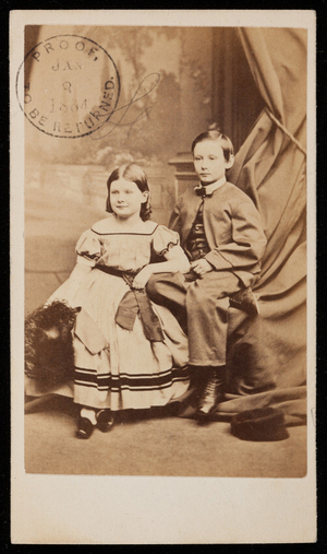 Studio portrait of Mary P. Lord and her brother, Boston, Mass., 1864