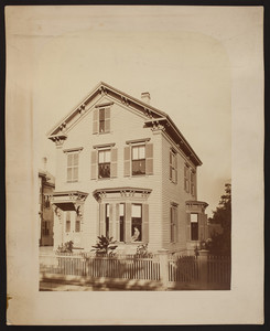 Exterior view of an unidentified house, location unknown, undated