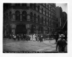 Southeast side of Chauncy Street, corner of Summer Street, Boston, Mass., July 15, 1912