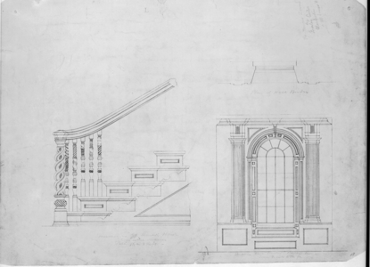 Measured detail drawing of the John Hancock House, staircase, Boston, Mass., ca. 1863