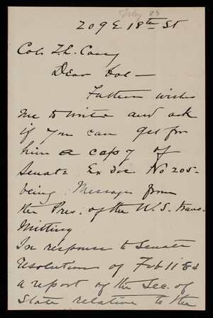 Charles G. Weir to Thomas Lincoln Casey, February 28, 1885