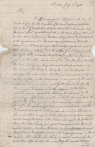 Letter (copy) from a Committee of Boston selectmen to Benjamin Franklin, 13 July 1770