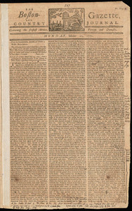 The Boston-Gazette, and Country Journal, 21 October 1771