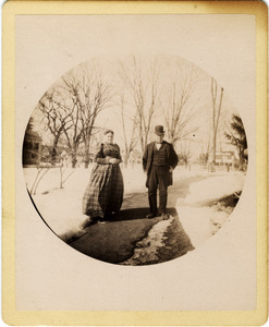 Mary and Hammond Brown outside their home