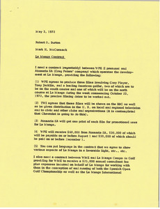 Memorandum from Mark H. McCormack to Robert S. Burton