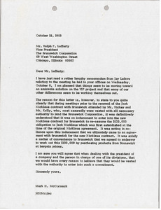 Letter from Mark H. McCormack to Ralph F. Lafferty