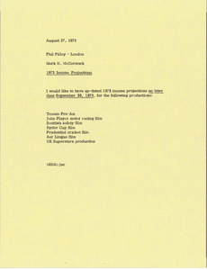 Memorandum from Mark H. McCormack to Phil Pilley