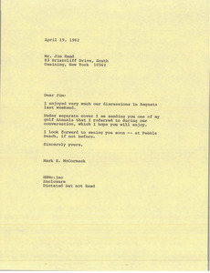 Letter from Mark H. McCormack to Jim Hand