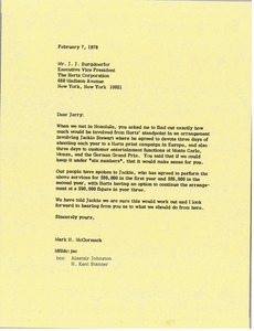 Letter from Mark H. McCormack to Jerry J. Burgdoerfer