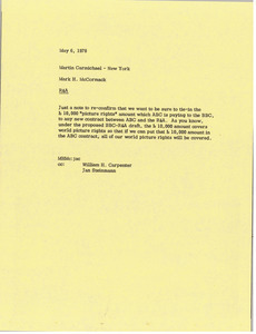 Memorandum from Mark H. McCormack to Martin Carmichael