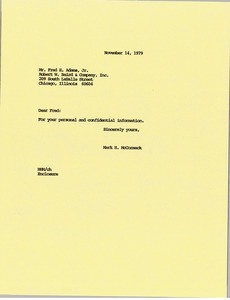 Letter from Mark H. McCormack to Fred E. Adams, Jr.