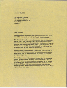 Letter from Mark H. McCormack to Philippe Chatrier