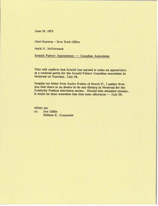 Memorandum from Mark H. McCormack to Chet Heyman