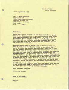 Letter from Mark H. McCormack to F. Ross Johnson