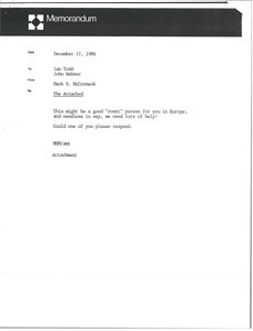 Memorandum from Mark H. McCormack to Ian Todd