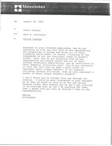 Memorandum from Mark H. McCormack to Peter Johnson