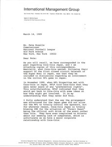 Letter from Mark H. McCormack to Pete Rozelle