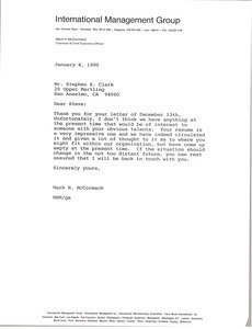 Letter from Mark H. McCormack to Stephen E. Clark