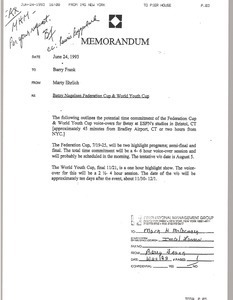 Memorandum from Marty Ehrlich to Barry Frank