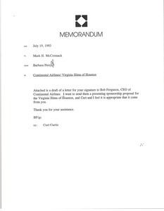 Memorandum from Barbara Perry to Mark H. McCormack