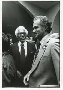 Bayard Rustin and Bill Greenawald at Cuomo's victory party
