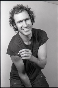 Studio portrait of Richard Safft, seated on a stool