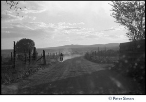 Motorcycle on a dusty New Mexico road