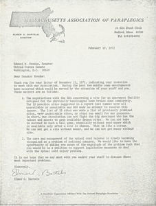Letter from Elmer C. Bartels to Edward W. Brooke