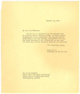 Letter from Ellen Irene Diggs to Indianapolis Young Men's Christian Association