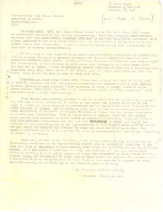 Letter from W. E. B. Du Bois to United States Department of State