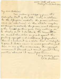 Letter from L. M. Hershaw to W. E. B. Du Bois