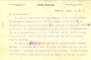 Letter from W. E. B. Du Bois to Ray Stannard Baker