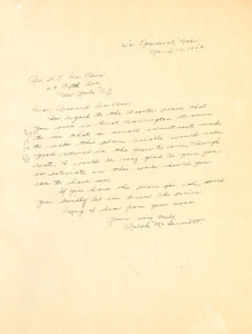 Letter from Ralph McDermott to W. E. B. Du Bois