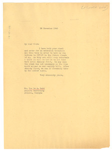 Letter from W. E. B. Du Bois to Ira De A. Reid