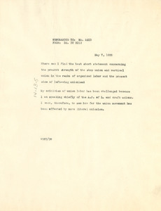 Memorandum from W. E. B. Du Bois to Ira de Augustine