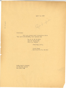Letter from Ellen Irene Diggs to Dodd, Mead & Company