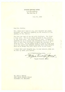 Letter from Eugene Kinckle Jones to W. E. B. Du Bois