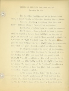 Minutes of the Executive Committee meeting of the Institute for the Crippled and Disabled