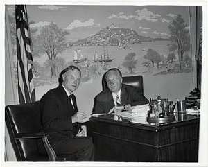 John F. Collins with an unidentified man