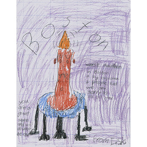 Drawing of a sad candle sent by elementary school children at the International School of Kenya