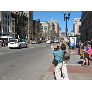 Sightseers on Boylston Street