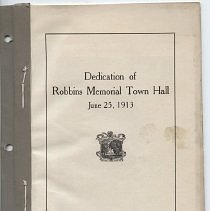 Dedicaton of Robbins Memorial Town Hall