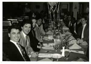 Suffolk University students at an athletics banquet, 1994