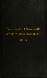 Report of the attorney general for the year ending January 15, 1908
