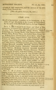 1806 Chap. 0108. An Act To Incorporate A Number Of The Inhabitants Of The Town Of Cape Elizabeth, In The County Of Cumberland, By The Name Of The Methodist Society, In Cape Elizabeth.