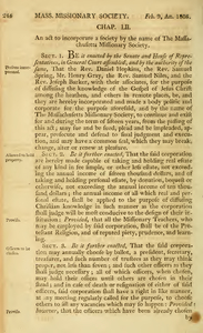 1807 Chap. 0052. An act to incorporate a society by the name of The Massachusetts Missionary Society.